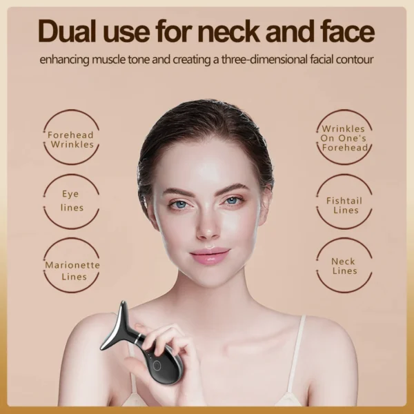 EMS Neck & Face Lifting Machine Skin Tightening Massager 3 Color LED Photon Facial Wrinkle Remover Newest Neck Beauty Device - Image 5
